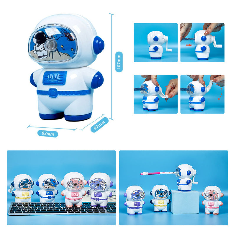 SACAPUNTAS CON MANIVELA 10.7 CM- ASTRONAUTA